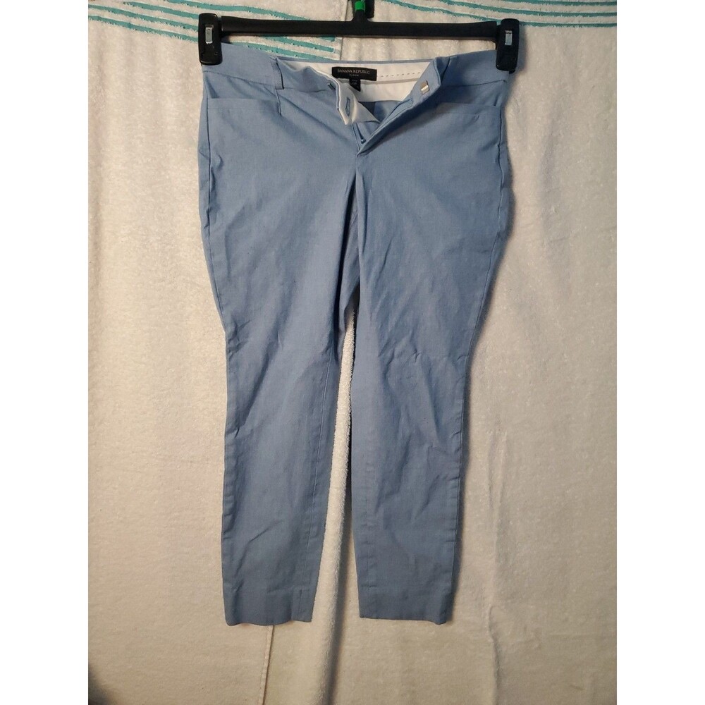 Banana Republic Womens Pants Cyan Size 0P Petite Sloan Mid Rise Viscose Blend